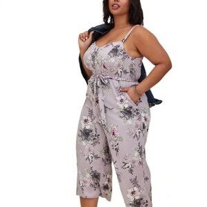 TORRID LILAC FLORAL CHALLIS SELF TIE ROMPER Plus Size:2